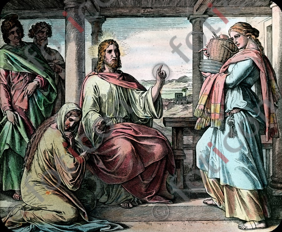 Jesus im Haus von Martha | Jesus in the House of Martha - Foto foticon-simon-043-030.jpg | foticon.de - Bilddatenbank für Motive aus Geschichte und Kultur
